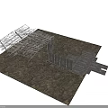 Building Structure With Metal Frame And Modular Gray Panel Components