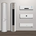 Modern White Tower and Wall Mounted Air Conditioner Fans with Sleek Design