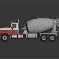 Red And White Heavy Duty Concrete Mixer Truck With Large Mixing Drum
