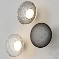 Modern Transparent And Black Glass Wall Lamps With Illuminated Round Design