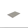 Minimalist Diamond and Stripe Pattern Square Area Rug with Woven Texture in Neutral Tone