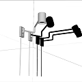 Modern Adjustable Wall Lights with Black White Finish and Sleek Arm Design 3d model