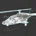 Black Helicopter with Sleek Design and Rotor Blades on Dark Background