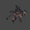 Fierce Game Movie Monster Character With Spiked Head Fanged Mouth And Muscular Body
