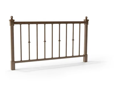 Classic Brown Metal Railing Design With Decorative Finials Vertical Bars And Posts 3d model