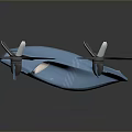 Blue Futuristic Drone With Four Rotors And Streamlined Aerodynamic Body Design