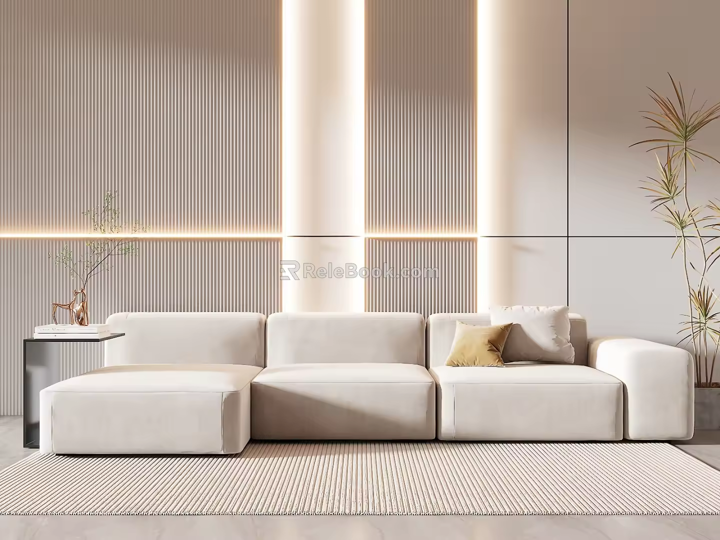 Modern corner sofa multiplayer sofa 3d model