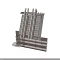 Industrial Metal Equipment Structure With Multiple Layers And Pipe Components