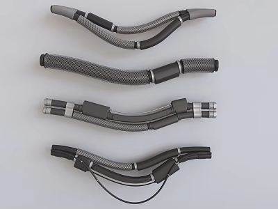Modern Carbon Fiber Door Handles With Sleek Metal Accents And Various Designs 3d model