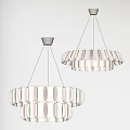 Modern White Pleated Pendant Light With Petal Shaped Design And Warm Glowing Illumination