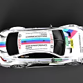 BMW DTM Racing Car With White Body Aerodynamic Design And Sponsor Logos
