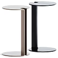 Modern Round Side Tables With Light And Black Metal Frames And Circular Tops 3d model