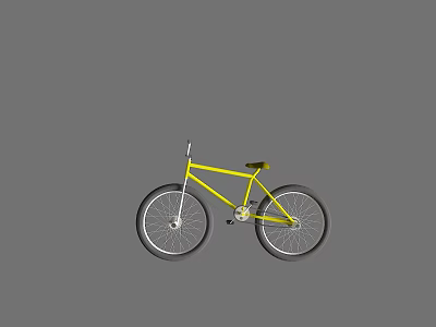 Bright Yellow Bicycle With Black Wheels And Simple Frame Design For Daily Rides 3d model