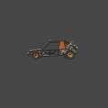 Off Road Dune Buggy Featuring Open Cockpit Black Body Orange Grille And Large Tires 3d model
