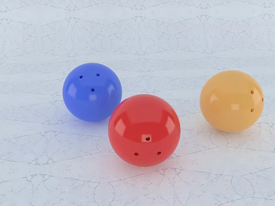 Three Colorful Sports Training Balls Blue Red Yellow for Fitness Activities 3d model
