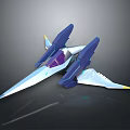 Futuristic Blue And White Spacecraft With Sleek Wings And Transparent Cockpit For Space Exploration