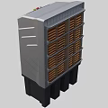 Industrial Fan Equipment With Gray Body Fan Grill Control Panel And Black Base