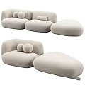 Modern Beige Modular Sofa Set With Soft Cushions And Sectional Design For Living Room