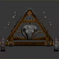 Ancient Weapon Medieval Wooden Chariot Equipped With Colorful Shields And Metal Wheels