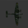 Vintage Green Camouflage Twin Propeller Military Aircraft With Detailed Wing Emblems