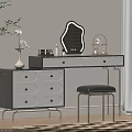 Elegant Dressing Table With Backlit Mirror Jewelry Holder Drawers And Padded Stool