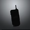 Black Handheld Walkie Talkie Device With Antenna On Gray Background