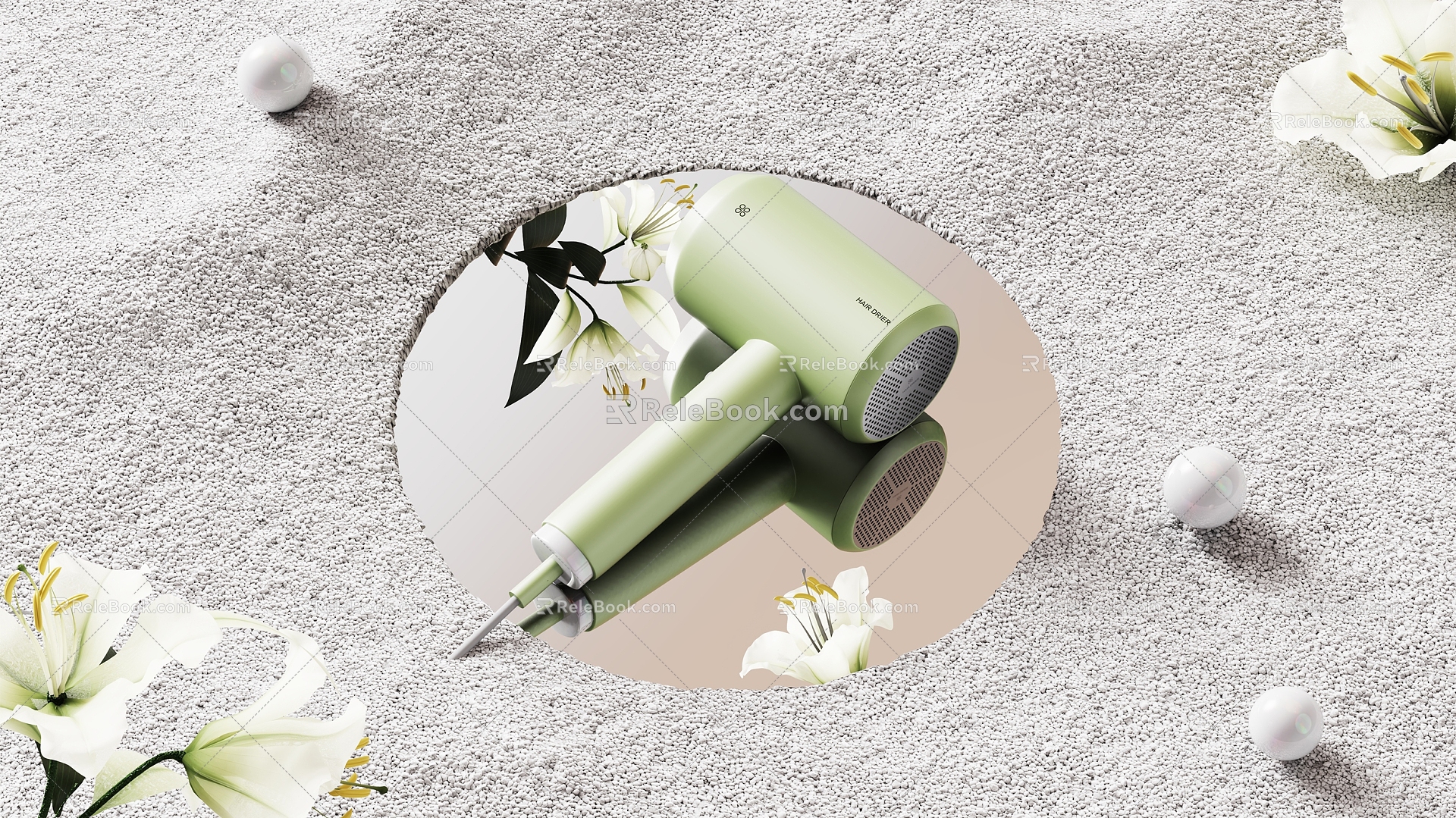 Home appliance hair dryer 3d model