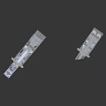 Four Metal Door Handles Featuring Mechanical Structures And Detailed Designs