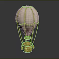 Decorative Hot Air Balloon Shaped Play Equipment With White Balloon Yellow Frame And Basket