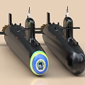 Submarine Submarine Nuclear Submarine Military Material 3d model