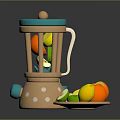 Vibrant Manual Fruit Juicer With Fresh Oranges Lemons And Fruit Plate