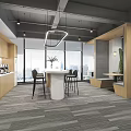 Modern leisure area tea room bar counter bar chair booth coffee machine water dispenser green plant potted chandelier 3d model
