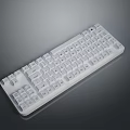 White Full Size Computer Keyboard With Modern Design And Standard Layout