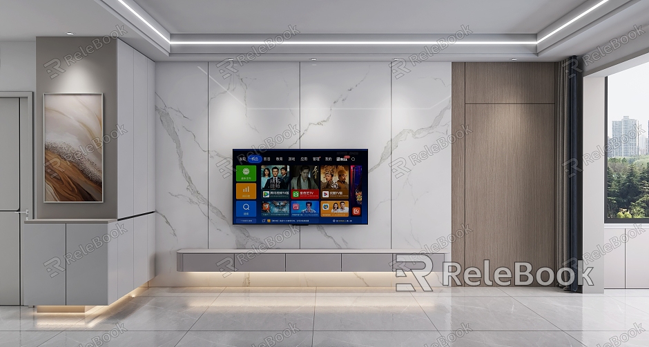 TV background wall model