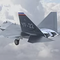 Advanced Fighter Jet Flying Through Clouds With Sleek Design And Cockpit View 3d model