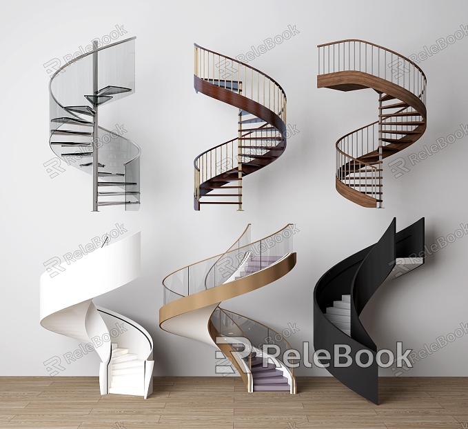 modern revolving staircase model