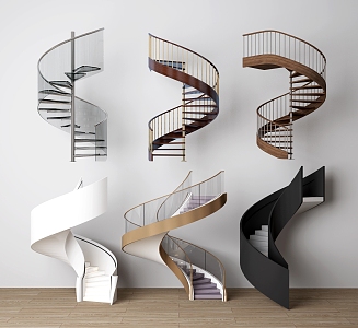 modern revolving staircase 3d model