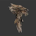 Orange Brown Feather Textured Wing Shaped Home Living Decorative Ornament With Reflection