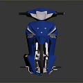 Blue Scooter Modern Design With Sleek Body Stylish Wheels And Black Seat