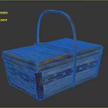 Handwoven Bamboo Storage Basket With Handheld Handle And Double Compartment Design