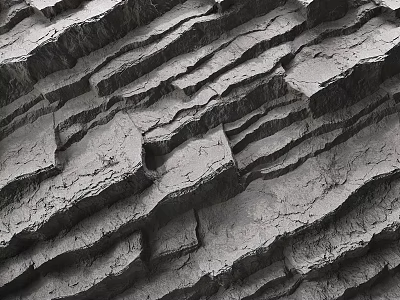 Stratified Geological Rock Components With Detailed Natural Textured Patterns 3d model