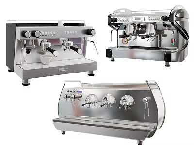 Modern Stainless Steel Espresso Machines Kitchen Appliances With Different Styles And Designs 3d model