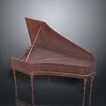 Elegant Vintage Wooden Grand Piano With Open Lid For Living Room Decor