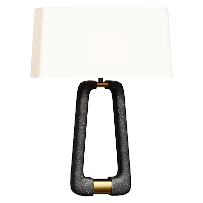 Sleek Modern Table Lamp With Black Metal Base And White Fabric Shade 3d model