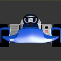 Blue and White Toy Go-Kart With Large Wheels And Number 10 Design