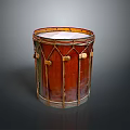 Vintage Handcrafted Storage Bucket With Red Green Stripes White Top And Metal Rings