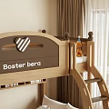 Wooden Bunk Bed With Built in Bookshelf Storage Drawers Ladder And Cozy Decorative Pillows