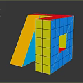 Colorful Interlocking Blocks 3D Geometric Structure With Yellow Blue Red For Household Creative Toy