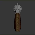 Vintage Revolver With Silver Metal Body Engraved Patterns Wooden Grip on Gray Background and Reflection