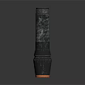 Modern Flashlight Design With Black Body Orange Light Head And Textured Surface 3d model